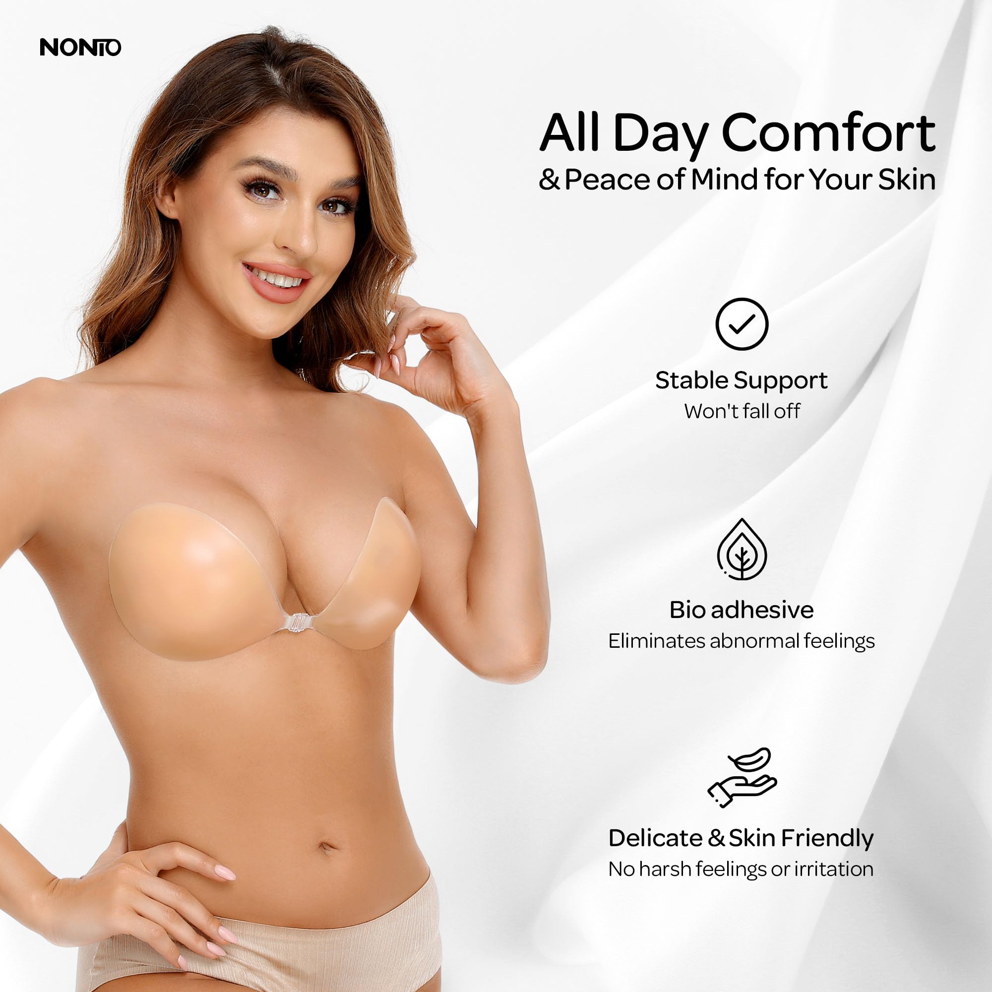 Strapless Bra Adhesive - Самоклеящийся бюстгальтер без бретелек, невидимый, с