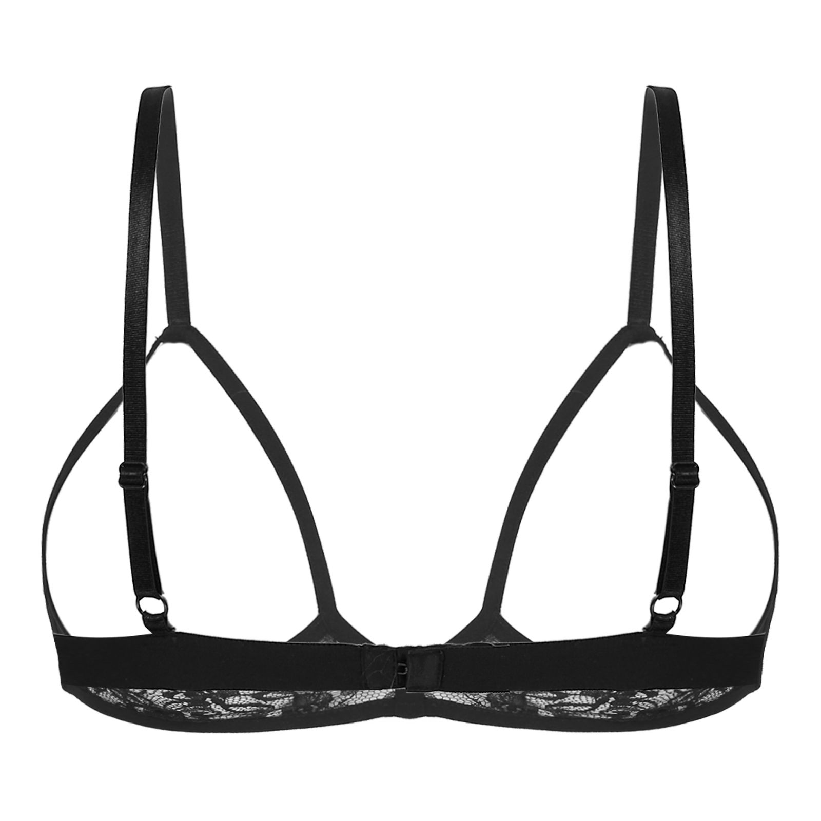 Sheer Mesh Bra - Женский прозрачный кружевной бюстгальтер с открытыми