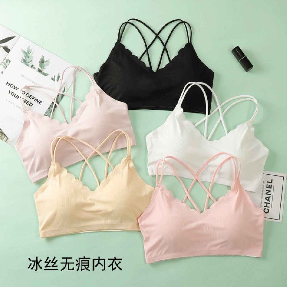 Lace Bralette Set - Женский бесшовный бюстгальтер с чашками пуш-ап,
