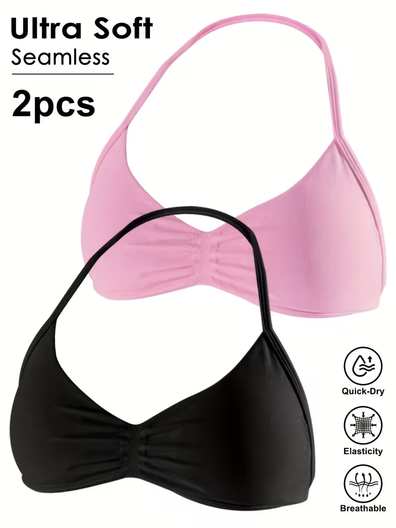 T Shirt Bra Seamless - 2 шт. Бесшовные сексуальные топы для